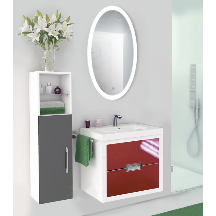 Krugg Sol Oval 24'' x 44'' LED Bathroom Mirror with Dimmer & Defogger Sol2444