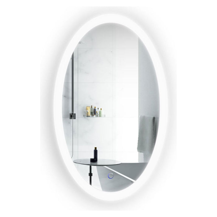 Krugg Sol Oval 20'' x 40'' LED Bathroom Mirror with Dimmer & Defogger Sol2240