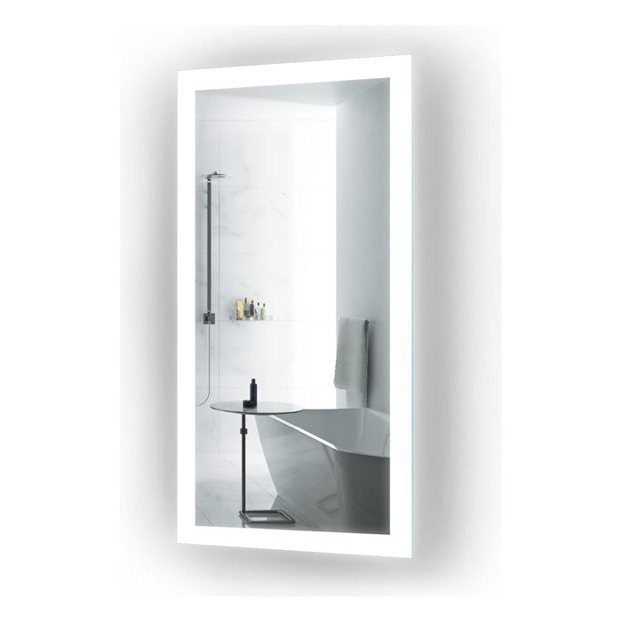 Krugg Bijou 15'' x 30'' LED Bathroom Mirror with Dimmer & Defogger Small Lighted Vanity Mirror Bijou1530