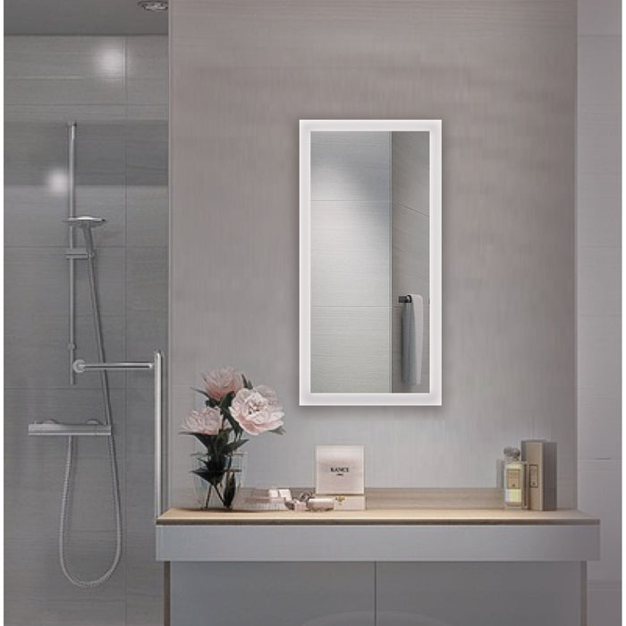 Krugg Bijou 15'' x 30'' LED Bathroom Mirror with Dimmer & Defogger Small Lighted Vanity Mirror Bijou1530