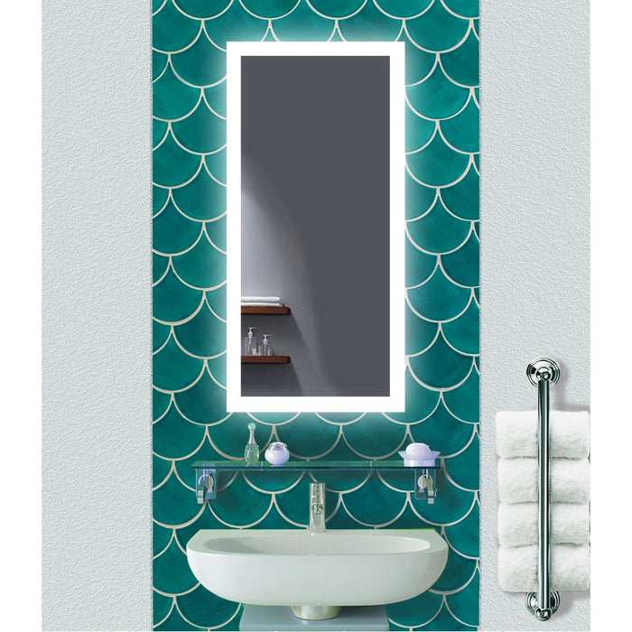 Krugg Bijou 15'' x 30'' LED Bathroom Mirror with Dimmer & Defogger Small Lighted Vanity Mirror Bijou1530