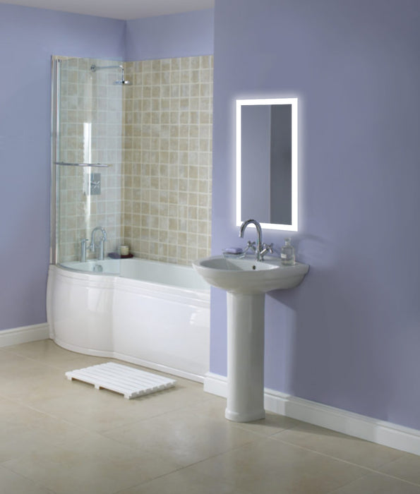 Krugg Bijou 15'' x 30'' LED Bathroom Mirror with Dimmer & Defogger Small Lighted Vanity Mirror Bijou1530