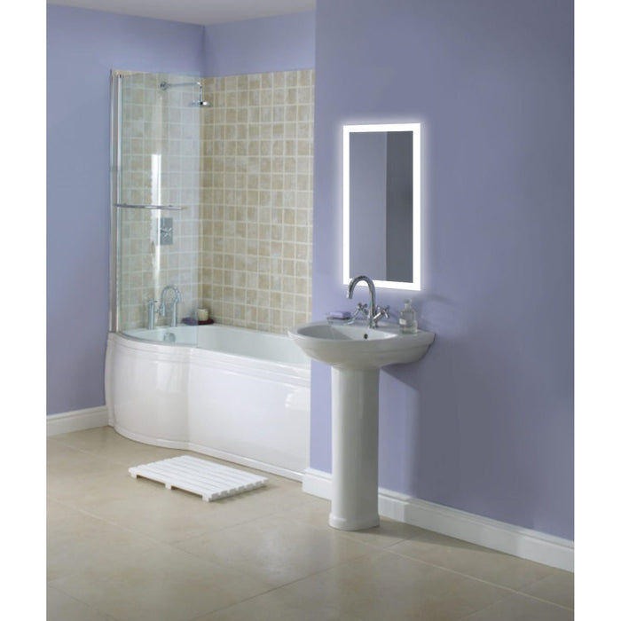 Krugg Bijou 15'' x 30'' LED Bathroom Mirror with Dimmer & Defogger Small Lighted Vanity Mirror Bijou1530