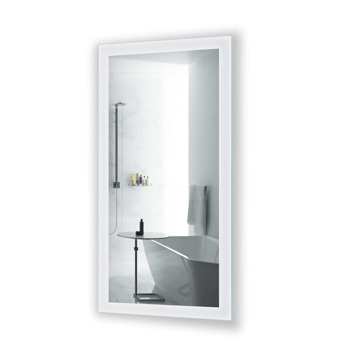 Krugg Bijou 15'' x 30'' LED Bathroom Mirror with Dimmer & Defogger Small Lighted Vanity Mirror Bijou1530