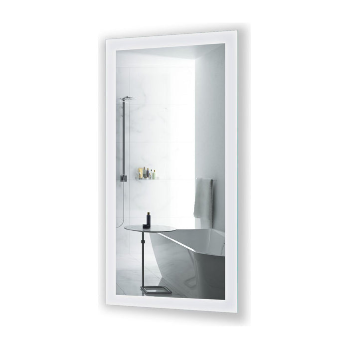 Krugg Bijou 15'' x 30'' LED Bathroom Mirror with Dimmer & Defogger Small Lighted Vanity Mirror Bijou1530