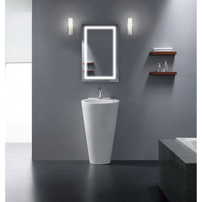 Krugg Icon 20'' X 32 LED Bathroom Mirror with Dimmer & and Defogger Lighted Vanity Mirror