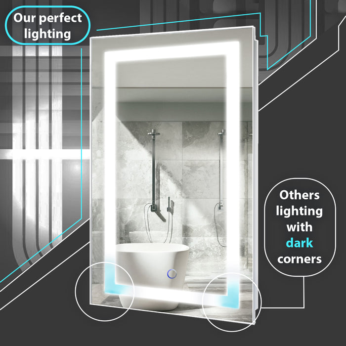 Krugg Icon 24'' X 30 Bathroom LED Wall Mirror