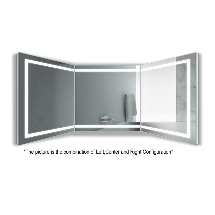 Krugg Mod SM Corned 36'' x 36'' 5000K Square Modular Led Bathroom Vanity Mirror With Built-in Defogger and Dimmer