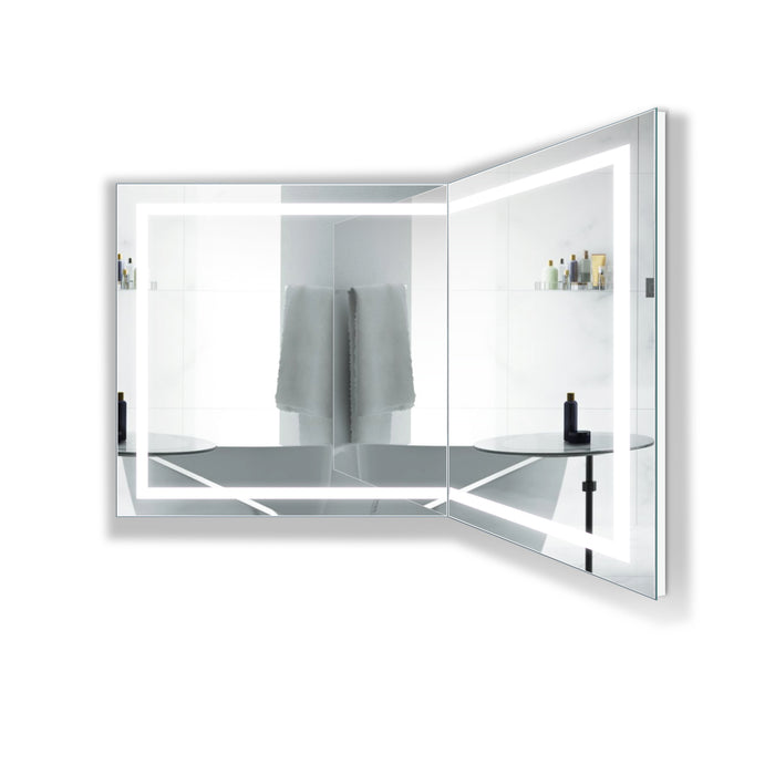 Krugg Mod SM Corned 36'' x 36'' 5000K Square Modular Led Bathroom Vanity Mirror With Built-in Defogger and Dimmer