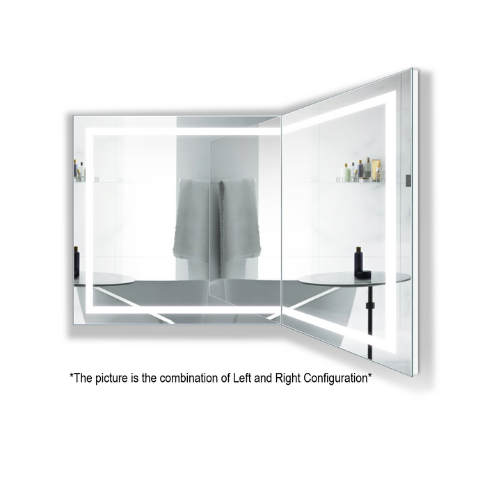 Krugg Mod SM Corned 36'' x 36'' 5000K Square Modular Led Bathroom Vanity Mirror With Built-in Defogger and Dimmer