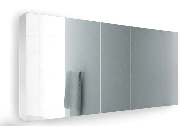 Krugg Reflections Plaza 60'' x 30'' Tri-View Left-Right-Right Opening Rectangular Recessed/Surface-Mount Medicine Cabinet Mirror