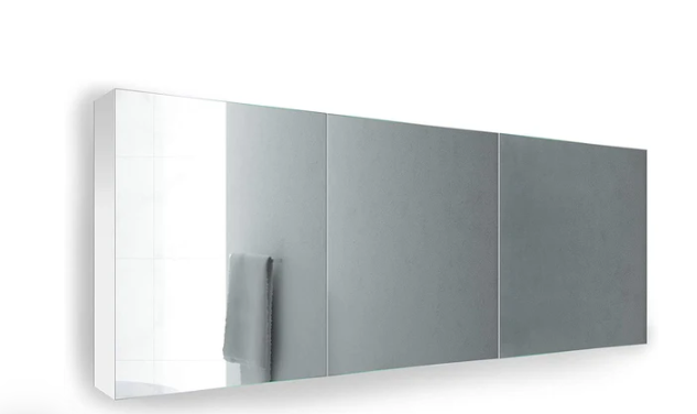 Krugg Reflections Plaza 72'' x 30'' Tri-View Left-Right-Right Opening Rectangular Recessed/Surface-Mount Medicine Cabinet Mirror