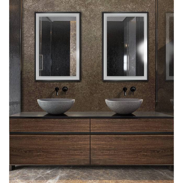Krugg Soho 24'' x 36'' Black LED Bathroom Mirror Soho2436B