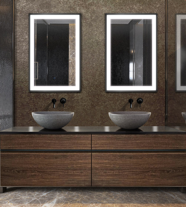 Krugg Soho 24'' x 36'' Black LED Bathroom Mirror Soho2436B