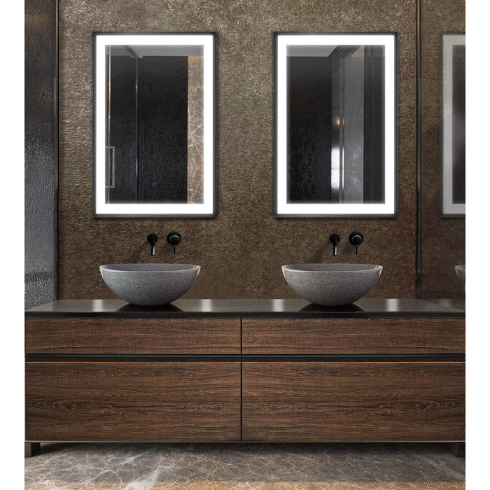 Krugg Soho 24'' x 36'' Black LED Bathroom Mirror Soho2436B