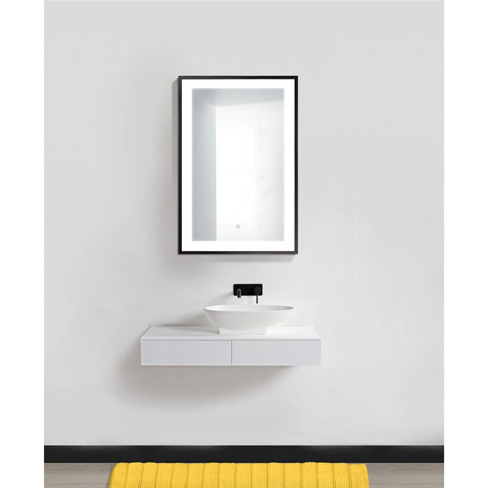 Krugg Soho 24'' x 36'' Black LED Bathroom Mirror Soho2436B