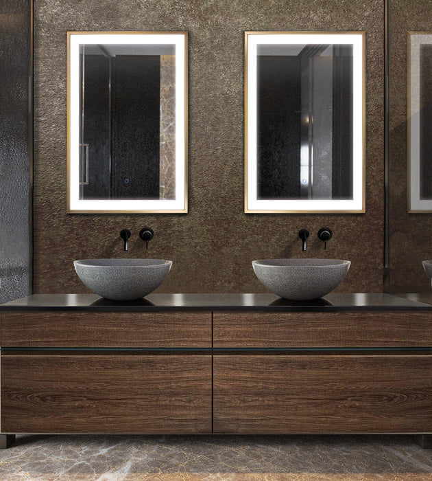 Krugg Soho 24'' x 36'' Gold LED Bathroom Mirror Soho2436G