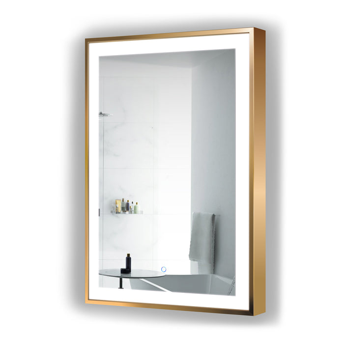 Krugg Soho 24'' x 36'' Gold LED Bathroom Mirror Soho2436G