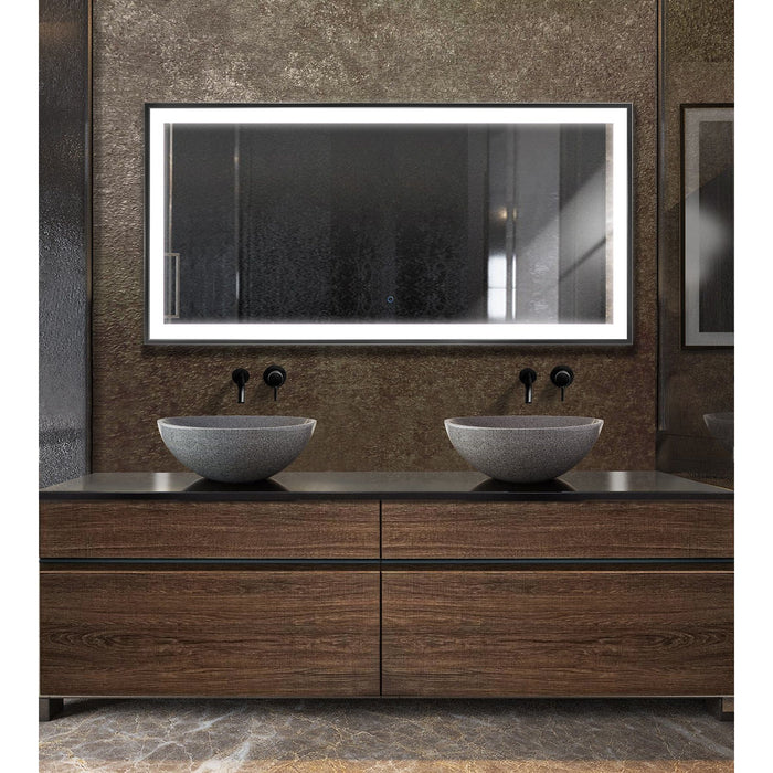 Krugg Soho 60'' x 30'' Black LED Bathroom Mirror Soho6030B