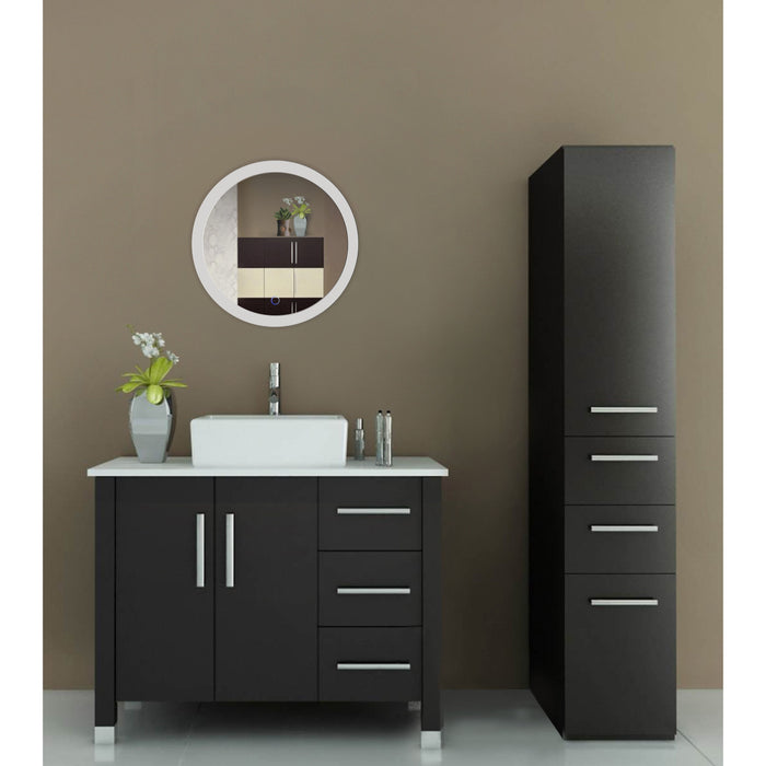 Krugg Sol Round 22'' x 22'' LED Bathroom Mirror with Dimmer & Defogger Sol22