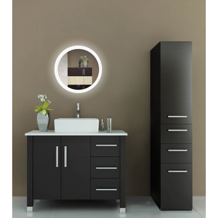 Krugg Sol Round 22'' x 22'' LED Bathroom Mirror with Dimmer & Defogger Sol22