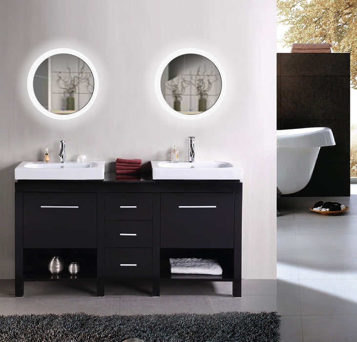 Krugg Sol Round 22'' x 22'' LED Bathroom Mirror with Dimmer & Defogger Sol22