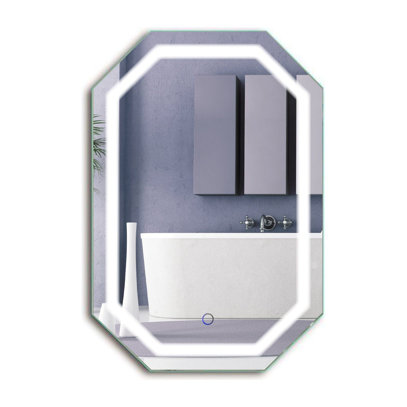 Krugg Tudor 20'' X 30'' LED Bathroom Mirror with Dimmer & Defogger Oct — Elegant Home USA