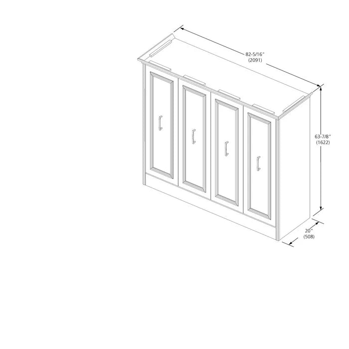 Landscape Murphy Bed, Full Size, White | Leto Muro