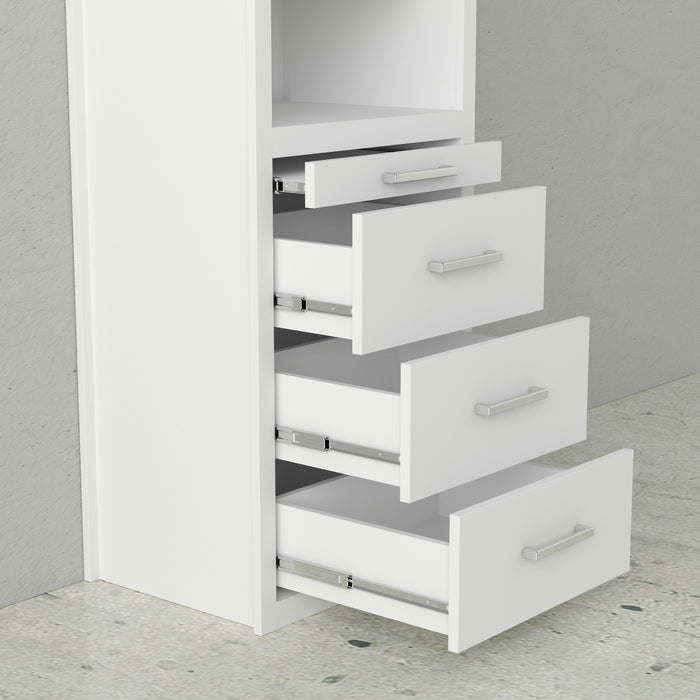 Leto Muro Coventry Storage Side Tower in White ASTR