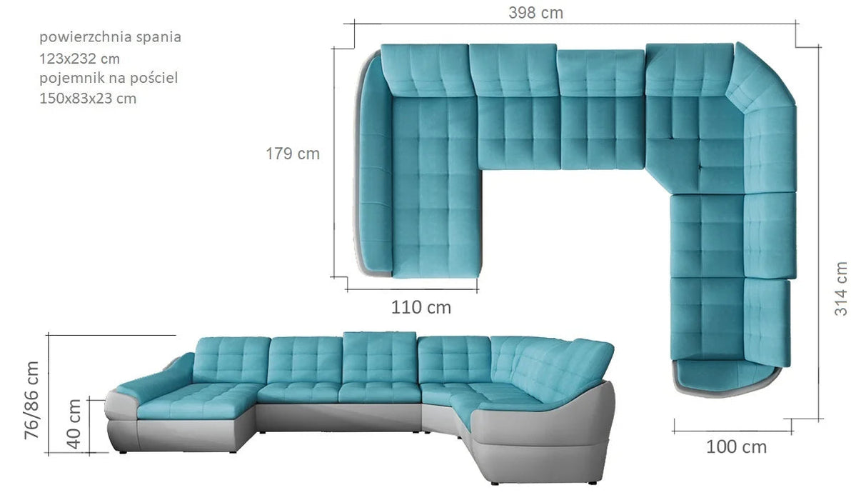 Maxima House Infinity XL Sectional Sleeper Sofa W0021