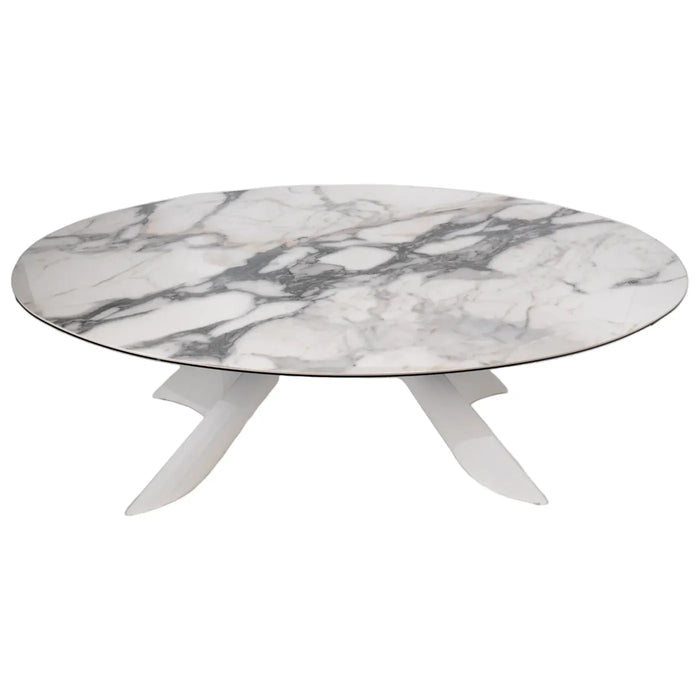 Maxima House Giorgia Dining Table with White Ceramic Top and Metal base DI008