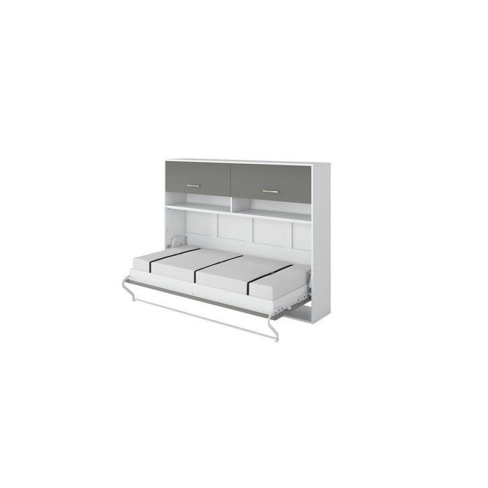 Maxima House Invento Murphy Bed Horizontal Wall Bed European Full Size with Cabinets on Top IN120H-11GW