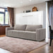 Maxima House Invento Murphy bed with a Sofa Horizontal European Full XL Size White/ Beige Sofa-IN004W-B-Elegant Home USA