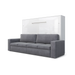 Maxima House Invento Murphy bed with a Sofa Horizontal European Full XL Size White/ Gray Sofa-IN004W-G -Elegant Home USA