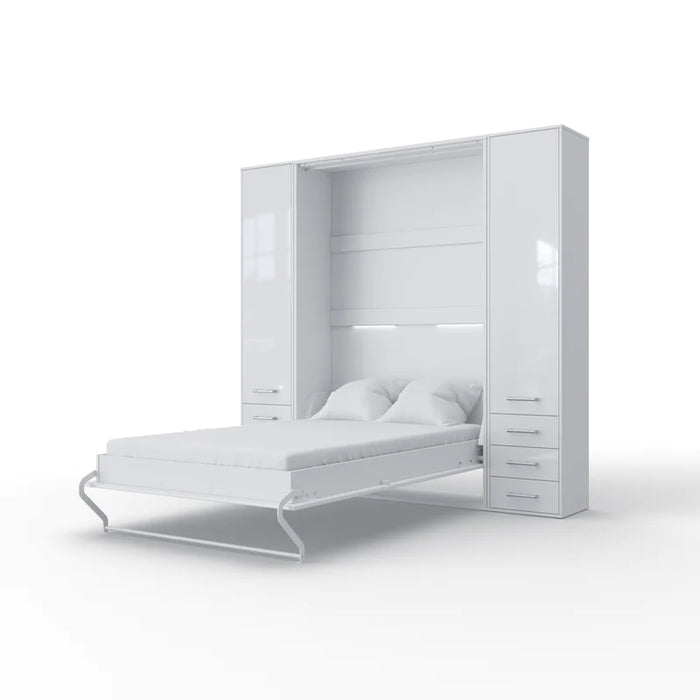 Maxima House Invento Murphy Bed Vertical Wall Bed European Queen Size with 2 Cabinets IN160V-07