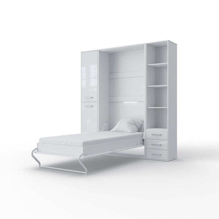 Maxima House Invento Murphy Bed Vertical Wall Bed  European Queen Size with 2 Cabinets IN160V-08