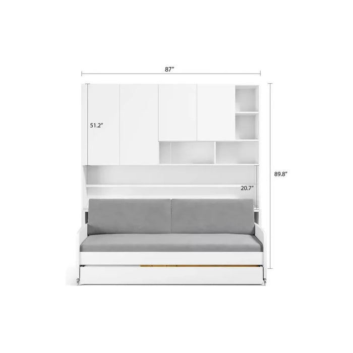 Twin/Twin XL Eco Compact Sofa Wall Bed & Cabinet System by Multimo Beds