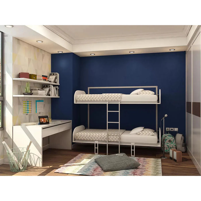 Twin/Twin XL Simple Horizontal Murphy Bunk Wall Bed | Multimo Beds