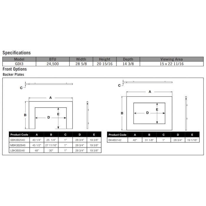 Napoleon 29" Oakville 3 Direct Vent Gas Fireplace Insert GDI3N-1