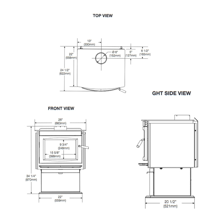 Napoleon 29" Oakville 3 Direct Vent Gas Fireplace Insert GDI3NE-1