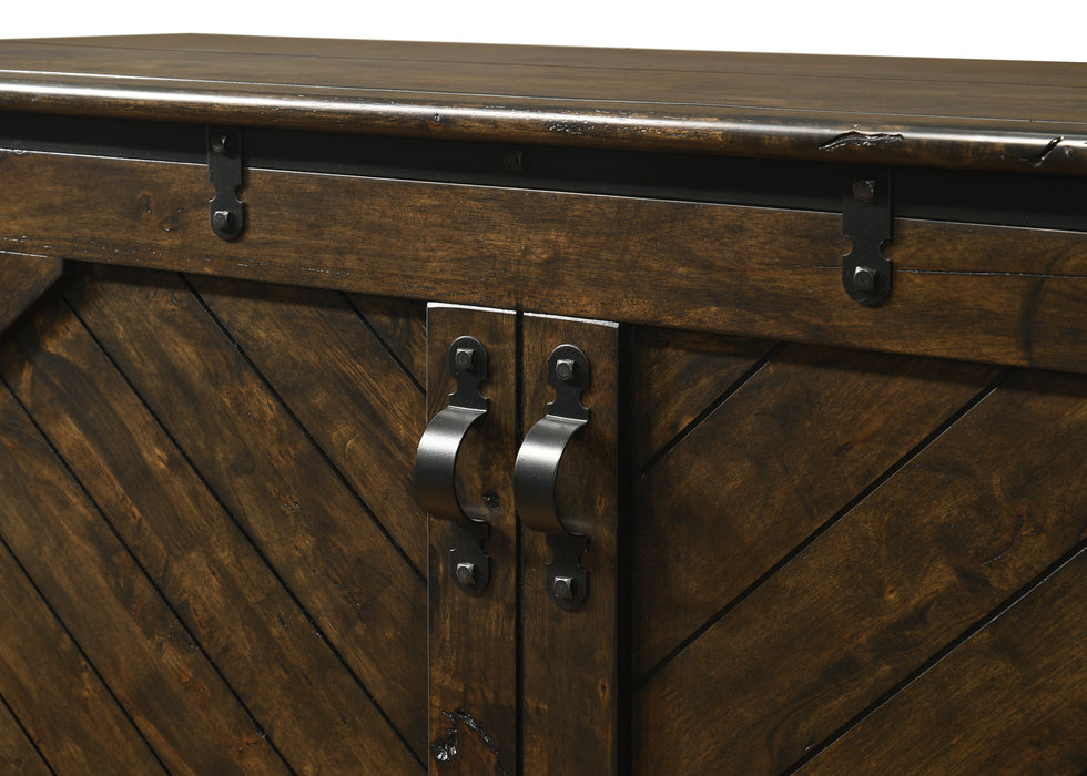 Night and Day Furniture Ranchero Murphy Cabinet Bed, Queen, Wildwood Brown