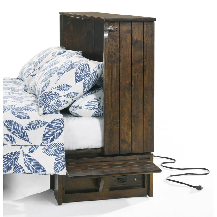 Night and Day Furniture Ranchero Murphy Cabinet Bed, Queen, Wildwood Brown