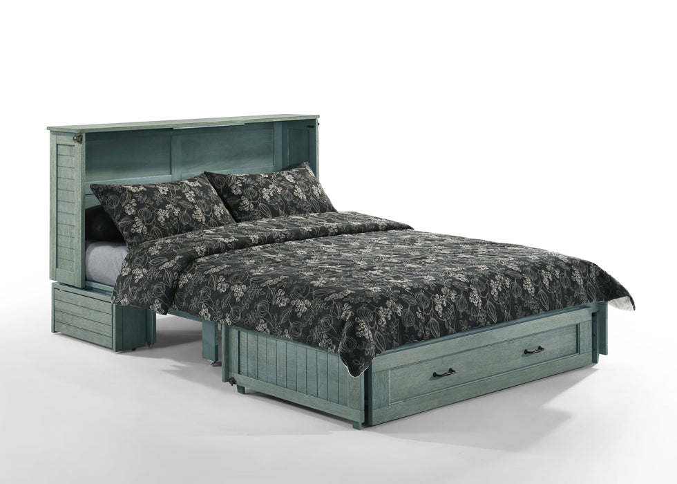 Night and Day Furniture Poppy Murphy Cabinet Bed, Queen, Antique Blue Finish