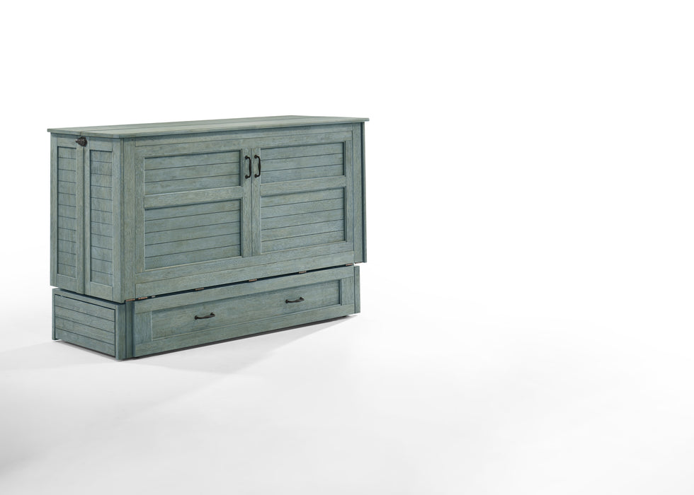 Night and Day Furniture Poppy Murphy Cabinet Bed, Queen, Antique Blue Finish