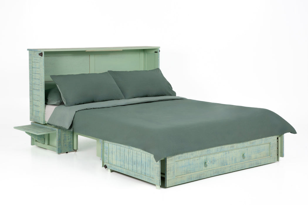 Night and Day Furniture Poppy Murphy Cabinet Bed, Queen, Seafoam Green Finish