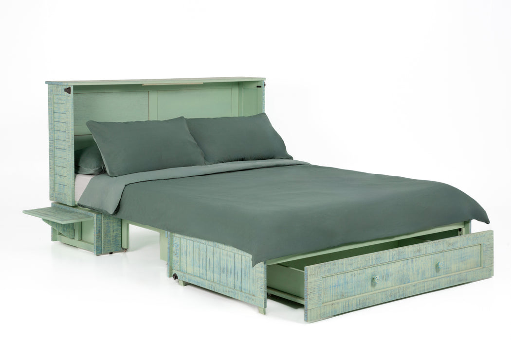Night and Day Furniture Poppy Murphy Cabinet Bed, Queen, Seafoam Green Finish