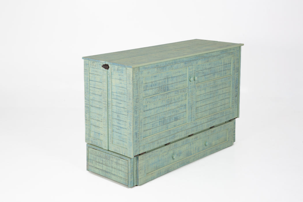 Night and Day Furniture Poppy Murphy Cabinet Bed, Queen, Seafoam Green Finish