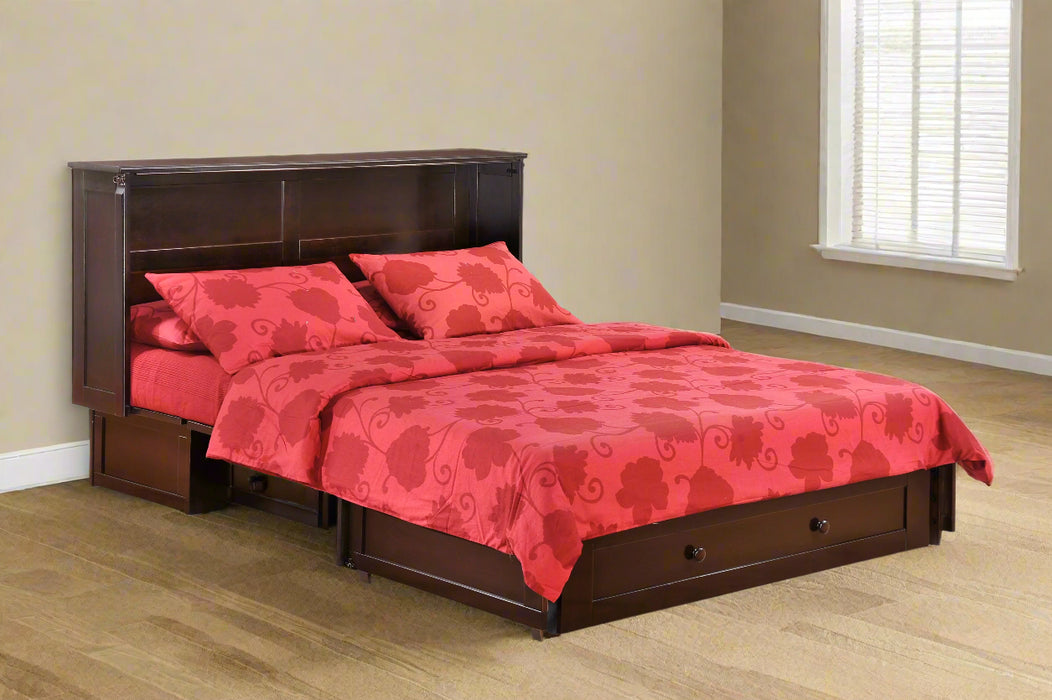 Night and Day Furniture Clover Murphy Cabinet Bed, Queen, Chocolate Finish