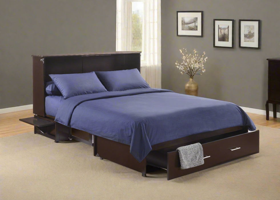 Night and Day Furniture Sagebrush Murphy Cabinet Bed, Queen, Chocolate Finish