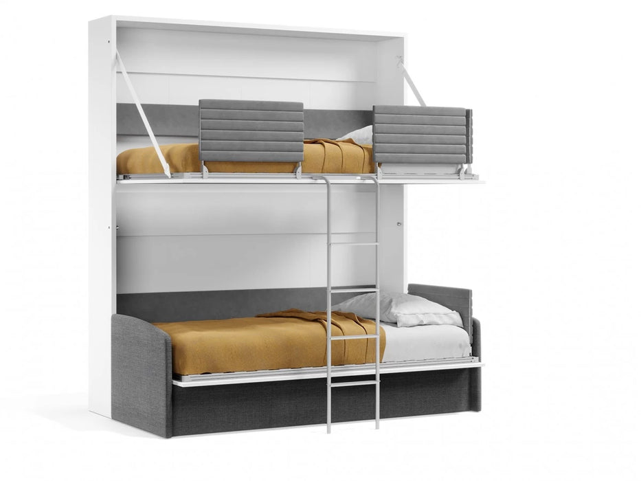 Pensiero Twin Wall Bunk Bed (Murphy-style) and Sofa Set – Space-Saving Elegance by Multimo Beds